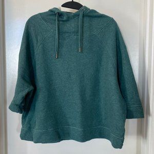 GUC Pact Organic Cotton Cropped Funnel Neck Pullover Size XXL in Mallard